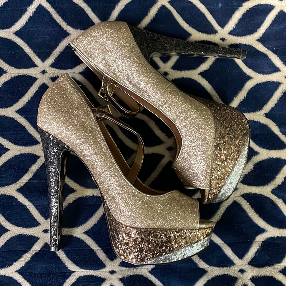 Betsey Johnson glitter heels. 7